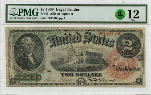 $2 1869 Legal Tender
