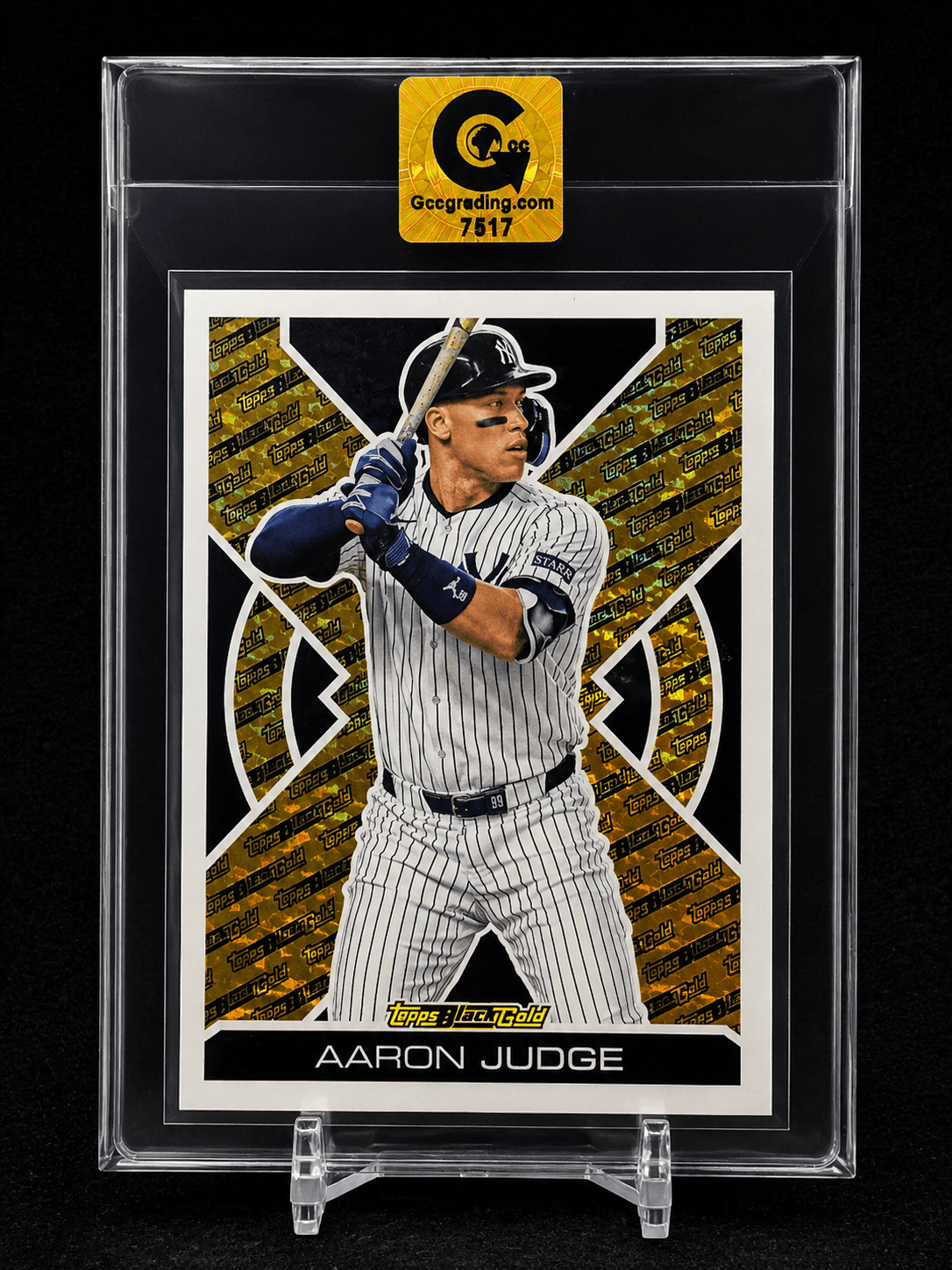 Aaron Judge card in GCC holder with Gold sticker