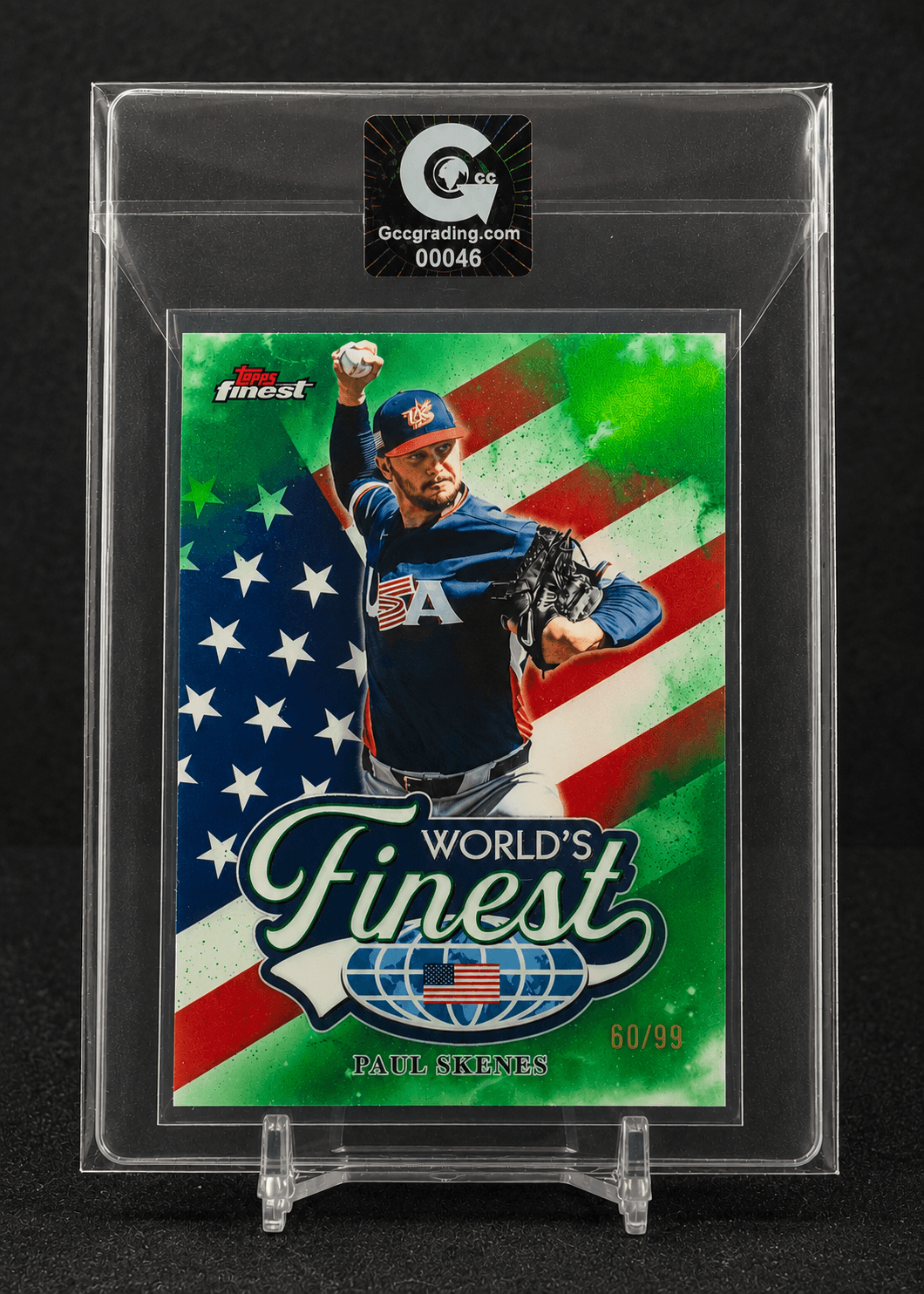 Paul Skenes card in GCC holder with sticker